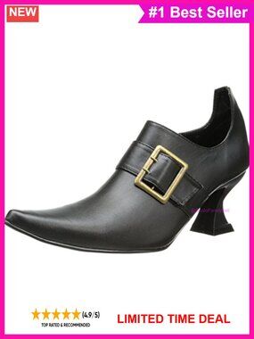 Women's Witch Costume Shoe 2.5 Inch Stacked Heel Mary Jane Pump